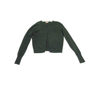Vintage Garland Dreamspun Womens Dark Green Wool Cardigan Sweater Size S